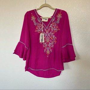 Cavenders Savanna Jane Embroidered Blouse
